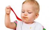 toddler eating puree